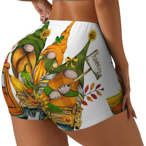 Picia Thanksgiving Truck Printed Workout Shorts for Women Seamless Scrunch Butt Lifting High Waisted Yoga Gym Booty Running Moisture-wicking Short Pants-Medium