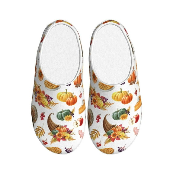 Picia Thanksgiving Turkeys 1 for Women's Lamb-hug Comfy Fleece House Slippers Memory Foam, Slip-on House Shoes Indoor Outdoor-35/36