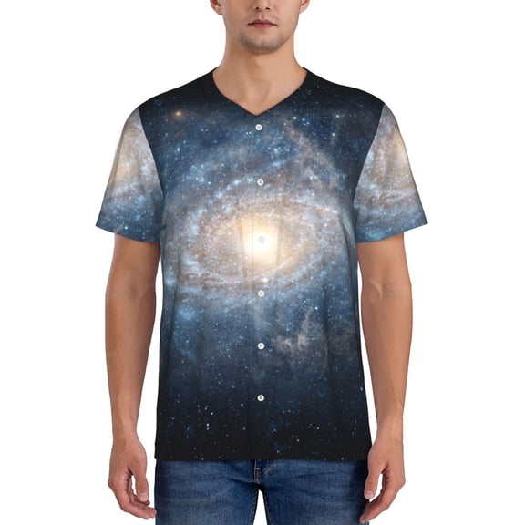Picia The Galaxy Pattern Mens Polo Shirts Quick Dry Short Sleeve Golf T Shirt Performance Moisture Wicking Casual Workout Baseball T-shirt-