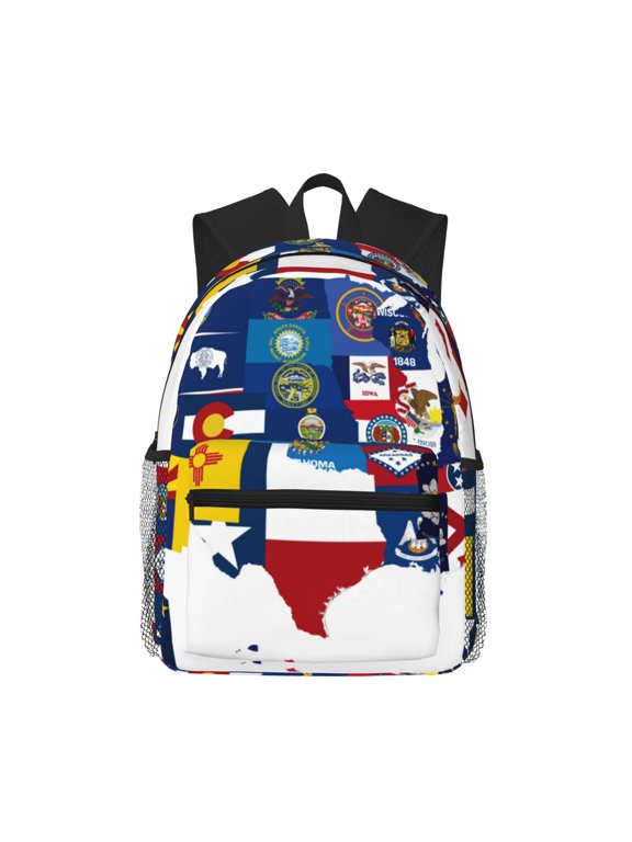 The Map Of United States Large Capacity Backpack Classic Style Backpack Casual Backpack Water-Resistant School Work Travel Outdoor Backpack