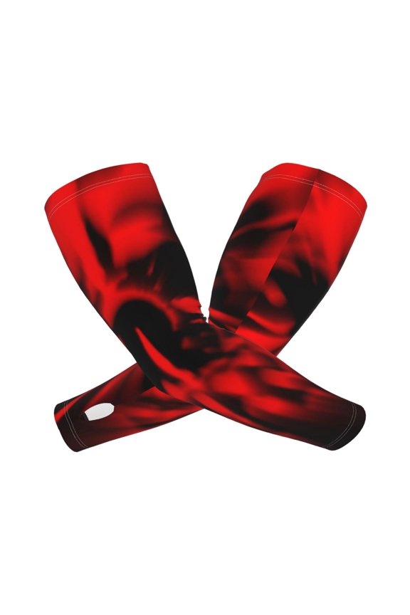 The Red Head Skull Arm Sleeves for Men and Women - Tattoo Cover Up UPF 50+ Cooling Sports Sleeve for Basketball Golf Football-One Size