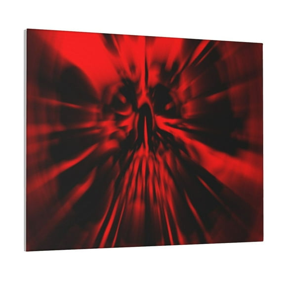 Picia The Red Head Skull Pattern Decorative Picture – Unique Wall Art, Modern Canvas Print for Trendy Interiors (Horizontal)