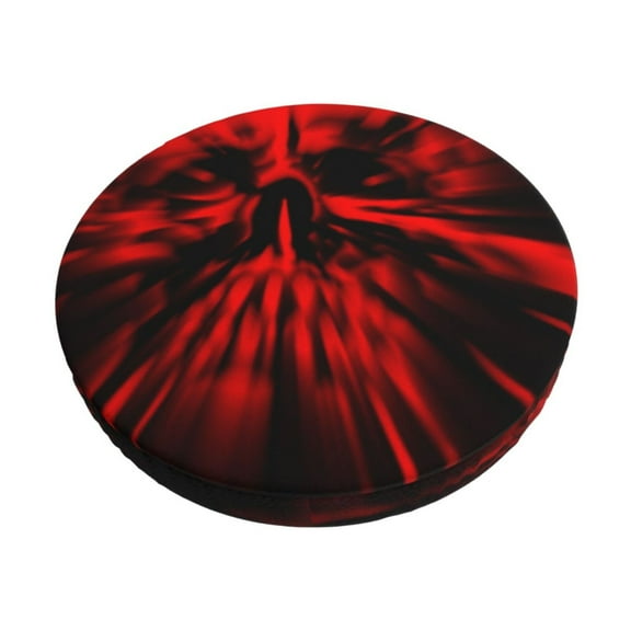 Picia The Red Head Skull Pattern Round Stool Covers Comfy Seat Covers Stretch Removable Washable Chair Slipcover Round Bar Chair Cushion Cover-12 inch