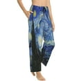 thumbnail image 1 of Picia The Starry Night Womens Soft Woven Cotton Elastic Waistband Sleep Pajama Pant Lounge Sleep Pant With Pockets And Drawstring-Medium, 1 of 9