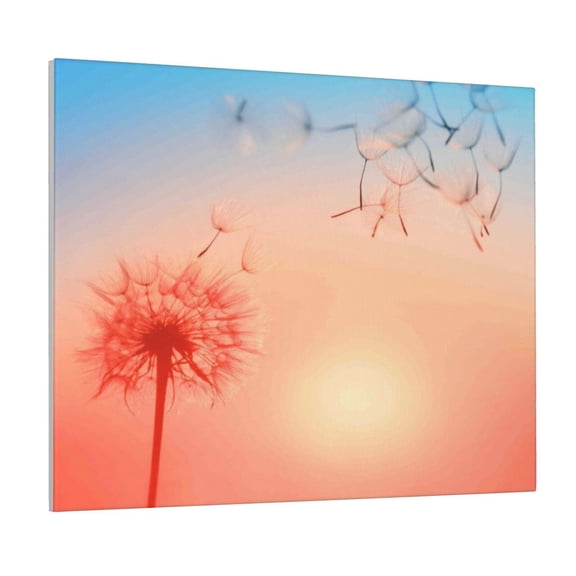 Picia The Sunset of Dandelion Pattern Decorative Picture – Unique Wall Art, Modern Canvas Print for Trendy Interiors (Horizontal)