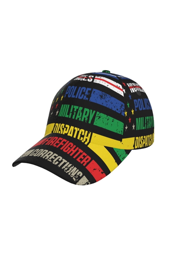 Thin Green Line With USA Flag Pattern Trucker Low Profile Hat Men Women Baseball Cap Dad Hat Adjustable Unconstructed Plain Cap