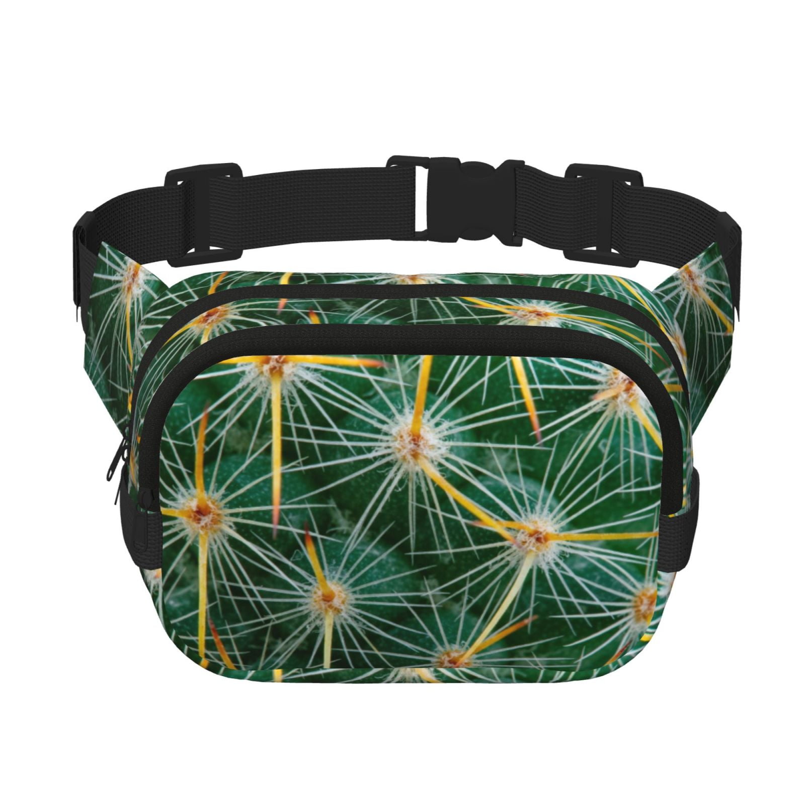 Picia Thorns Of Macro Cactus Print Square Double-Layer Waist Bag Mini Adjustable Waist Belt Bag Exercise Running Travel Hiking