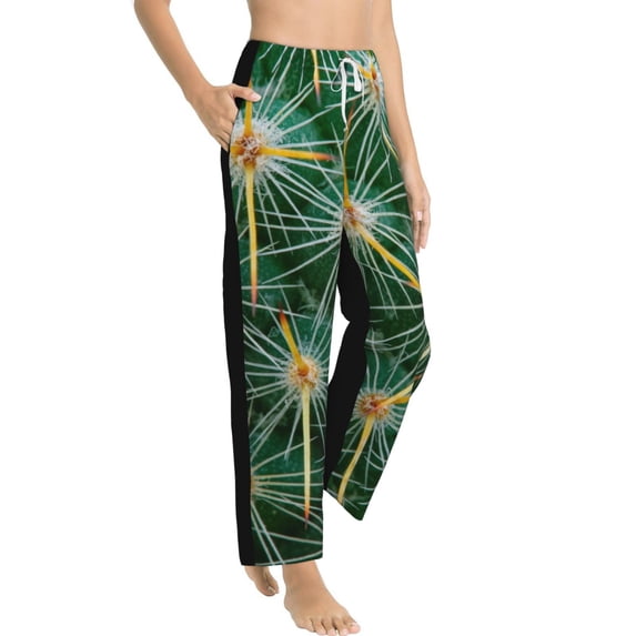 Picia Thorns Of Macro Cactus Womens Soft Woven Cotton Elastic Waistband Sleep Pajama Pant Lounge Sleep Pant With Pockets And Drawstring-XX-Large