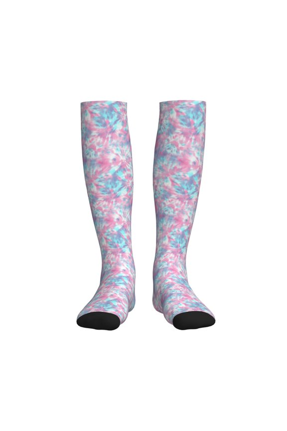 Tie Dye Printed Sports Compression Socks - 15-20mmHg Graduated Compression, High-Performance Soft and Breathable Socks for Men and Women
