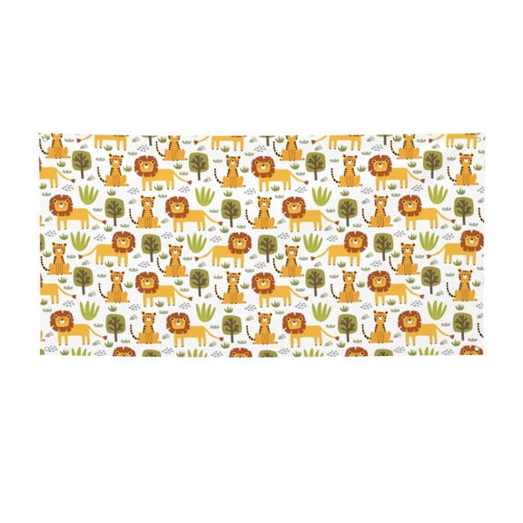 Picia Tiger Lion Pattern Party Banner, Festive Decoration, Holiday Banner, Celebration Decor, Event Banner, Reusable Party Banner-Small