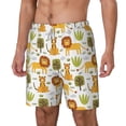 thumbnail image 1 of Picia Tiger Lion pattern Mens Swim Trunks with Compression Liner Stretch Beach Shorts Quick Dry with Zipper Pockets No-Chafing Board Shorts-X-Large, 1 of 9