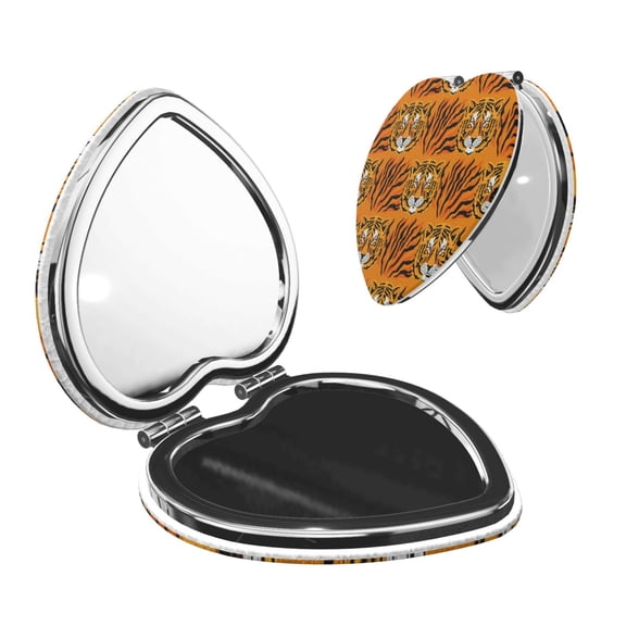 Picia Tiger for Compact Vanity Mirror , Travel Makeup Mirror , Portable Magnifying Cosmetic Mirror for Daily, Work, Business-Heart Shape