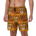 thumbnail image 1 of Picia Tiger pattern Mens Swim Trunks with Compression Liner Stretch Beach Shorts Quick Dry with Zipper Pockets No-Chafing Board Shorts-Small, 1 of 9