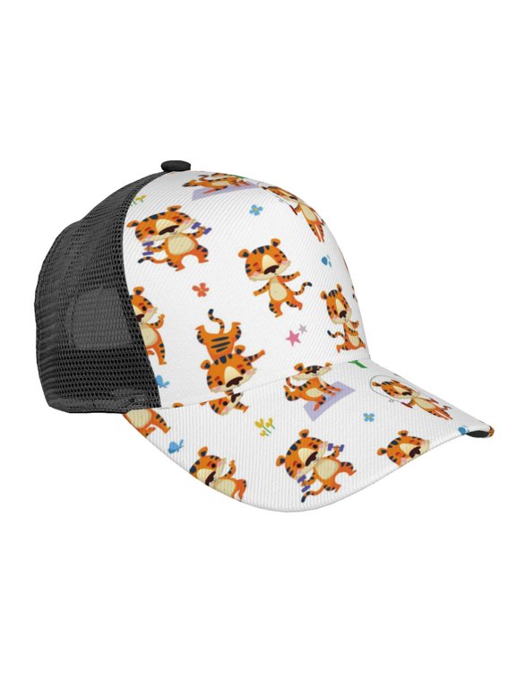 Tigers go in for Sports Pattern Trucker Hat,Baseball Cap,Sun Protection Cap,Stylish Headwear,Leisure Cap,Outdoor Sports Cap