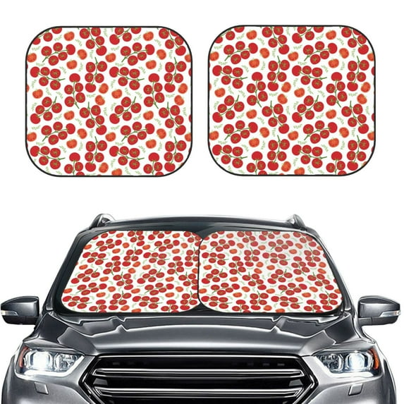 Picia Tomato 2 Piece Car Windshield Sun Shade Foldable | Foldable Sun Shield for Front Window Blocks UV Rays and Keeps Your Vehicle Cool-Medium