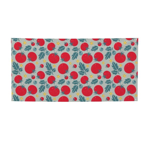 Picia Tomato Pattern Party Banner, Festive Decoration, Holiday Banner, Celebration Decor, Event Banner, Reusable Party Banner-Medium