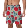thumbnail image 1 of Picia Tomato pattern Mens Swim Trunks with Compression Liner Stretch Beach Shorts Quick Dry with Zipper Pockets No-Chafing Board Shorts-XX-Large, 1 of 9