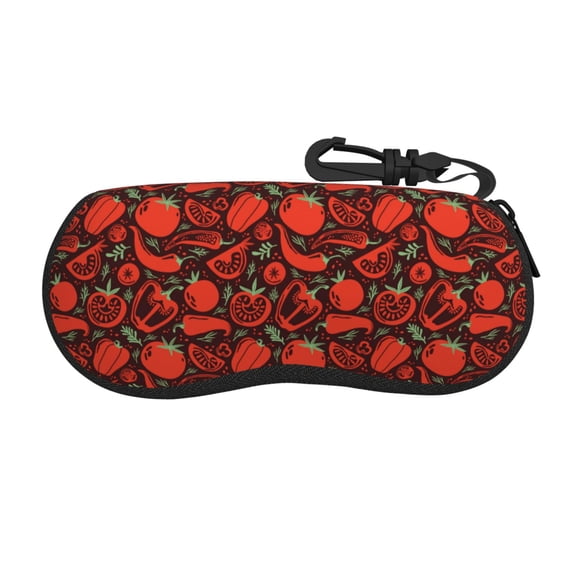 Picia Tomatoes And Chili Print Sunglasses Case, Eyeglasses Case Protector Large Glasses Case, Key Lock Case Protective Glasses Holder Eyeglasses Cases