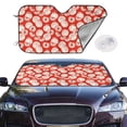 thumbnail image 1 of Picia Tomatoes Curved Windshield Sunshade Accordion Folding Style Auto Shade for Car Truck SUV Van Blocks UV Ray Sun Visor Protector -Medium, 1 of 7