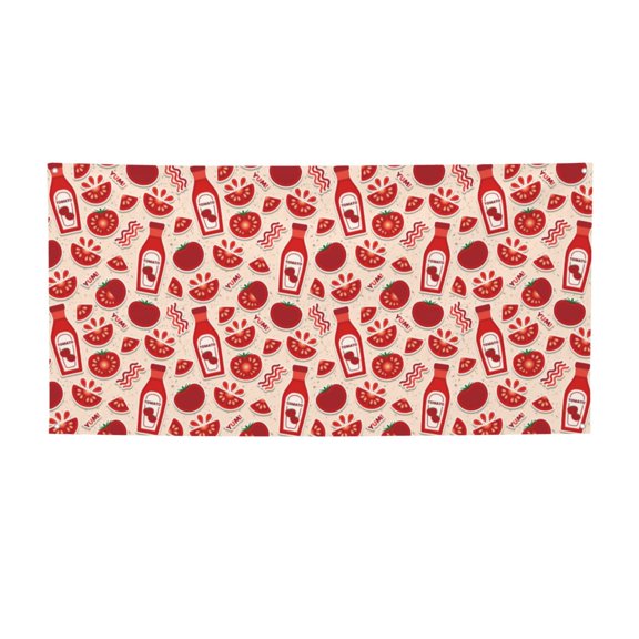 Picia Tomatoes Pattern Party Banner, Festive Decoration, Holiday Banner, Celebration Decor, Event Banner, Reusable Party Banner-Medium