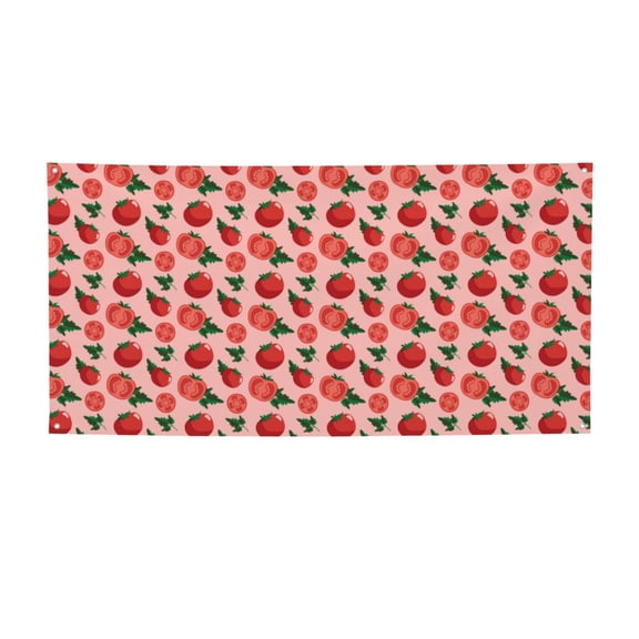 Picia Tomatoes Pattern Party Banner, Festive Decoration, Holiday Banner, Celebration Decor, Event Banner, Reusable Party Banner-Small