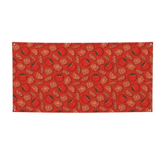 Picia Tomatoes Pattern Party Banner, Festive Decoration, Holiday Banner, Celebration Decor, Event Banner, Reusable Party Banner-Small