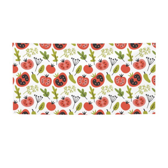 Picia Tomatoes Pattern Party Banner, Festive Decoration, Holiday Banner, Celebration Decor, Event Banner, Reusable Party Banner-Small