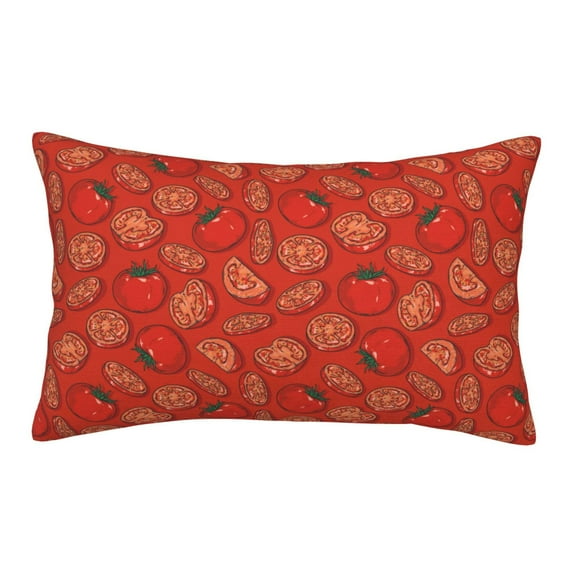 Picia Tomatoes Pattern Plush Pillow Case – Soft and Cozy Cushion Cover, Hypoallergenic Throw Pillow Case for Home Decor-16"x24"