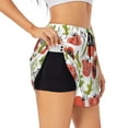 thumbnail image 1 of Picia Tomatoes Pattern Women's 2 in 1 Athletic Running Shorts High Waisted Workout Casual Gym Sweat Shorts with Comfy Liner Zipper Pockets-X-Large, 1 of 9