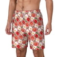thumbnail image 1 of Picia Tomatoes pattern Mens Swim Trunks with Compression Liner Stretch Beach Shorts Quick Dry with Zipper Pockets No-Chafing Board Shorts-Large, 1 of 9