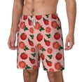 thumbnail image 1 of Picia Tomatoes pattern Mens Swim Trunks with Compression Liner Stretch Beach Shorts Quick Dry with Zipper Pockets No-Chafing Board Shorts-XX-Large, 1 of 9