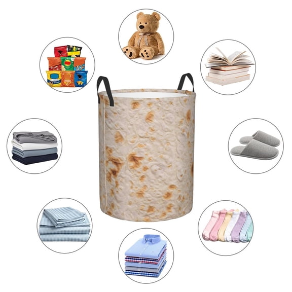 Picia Tortilla Large Laundry Basket, Waterproof, Freestanding Laundry Hamper, Collapsible Tall Clothes Hamper with Extended Handles-Small