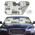 thumbnail image 1 of Picia Tractor and Dumper Curved Windshield Sunshade Accordion Folding Style Auto Shade for Car Truck SUV Van Blocks UV Ray Sun Visor Protector -Small, 1 of 7