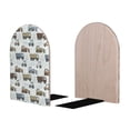 thumbnail image 1 of Picia Tractor and Dumper Pattern Wood Bookends for Shelves,Non-slip Bookends, Heavy Duty Wooden Bookend Support,1 Pair, 1 of 8