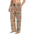 thumbnail image 1 of Picia Traditional Tribal Aztec Mens Soft Woven Cotton Elastic Waistband Sleep Pajama Pant Lounge Sleep Pant With Pockets And Drawstring-Small, 1 of 9
