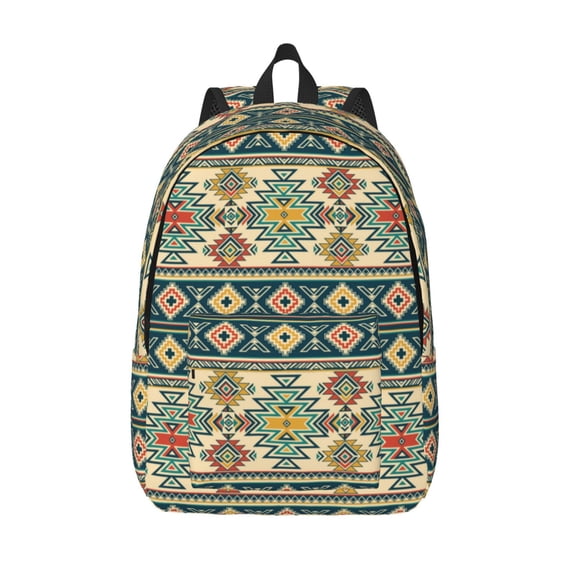 Picia Traditional Tribal Aztec1 Printed Canvas Daypack - Stylish and Durable Vintage Compact Backpack - Class, Work, Travel, or Laptop Bookbag,Organized Compartments-Medium