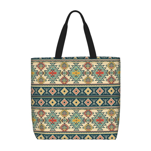 Picia Traditional Tribal Aztec1 for Tote Bag for Women with Zipper, Gym Tote with Compartments, Laptop Work Tote Nurse Dance Yoga Bag for Sport, Travel