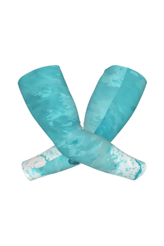 Tranquil Ocean Canoe Journey Arm Sleeves for Men and Women - Tattoo Cover Up UPF 50+ Cooling Sports Sleeve for Basketball Golf Football-One Size