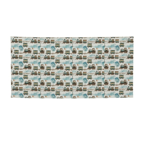 Picia Transport Train Pattern Party Banner, Festive Decoration, Holiday Banner, Celebration Decor, Event Banner, Reusable Party Banner-Medium