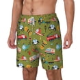 thumbnail image 1 of Picia Transportation Prints pattern Mens Swim Trunks with Compression Liner Stretch Beach Shorts Quick Dry with Zipper Pockets No-Chafing Board Shorts-Small, 1 of 9