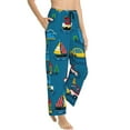 thumbnail image 1 of Picia Transportations with Buildings Womens Soft Woven Cotton Elastic Waistband Sleep Pajama Pant Lounge Sleep Pant With Pockets And Drawstring-X-Large, 1 of 9