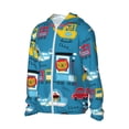 thumbnail image 1 of Picia Transportations With Cute Animals Women's Men's UPF 50+ Sun Protection Hoodie Shirt Long Sleeve SPF Fishing Outdoor UV Hiking Lightweight Shirts-, 1 of 9