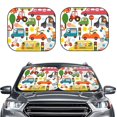 thumbnail image 1 of Picia Transports with Animals 2 Piece Car Windshield Sun Shade Foldable | Foldable Sun Shield for Front Window Blocks UV Rays and Keeps Your Vehicle Cool-Large, 1 of 7