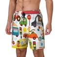 thumbnail image 1 of Picia Transports with Animals pattern Mens Swim Trunks with Compression Liner Stretch Beach Shorts Quick Dry with Zipper Pockets No-Chafing Board Shorts-X-Large, 1 of 9
