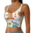thumbnail image 1 of Picia Travel Animals Sports Bra for Women,Padded Strappy Sports Bras Medium Support Yoga Bra with Removable Cups,Running Yoga Bra-Large, 1 of 9