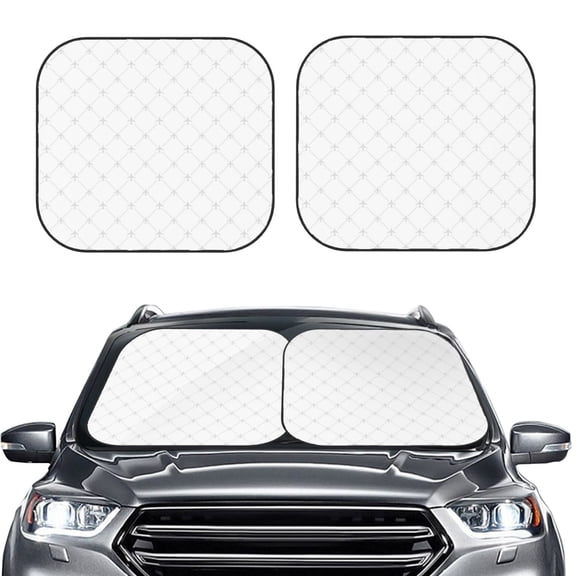 Picia Travel Around The World Airplane 2 Piece Car Windshield Sun Shade Foldable | Foldable Sun Shield for Front Window Blocks UV Rays and Keeps Your Vehicle Cool-Medium