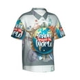 thumbnail image 1 of Picia Travel Around The World Gentle Cotton Regular Fit Short Sleeve Casual Hawaiian Shirt for Men-X-Large, 1 of 9