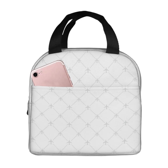 Picia Travel Around The World Airplane Printed Lunch box Lunch bag for Men Women Large Capacity Lunchbox Reusable Lunch Bags Insulated Lunch Bag Lunch Box Cooler