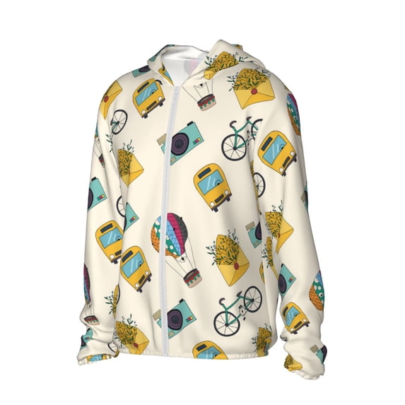 Picia Travel Elements Women's Men's UPF 50+ Sun Protection Hoodie Shirt Long Sleeve SPF Fishing Outdoor UV Hiking Lightweight Shirts-3X-Large
