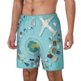 thumbnail image 1 of Picia Travelling on Airplane pattern Mens Swim Trunks with Compression Liner Stretch Beach Shorts Quick Dry with Zipper Pockets No-Chafing Board Shorts-XX-Large, 1 of 9